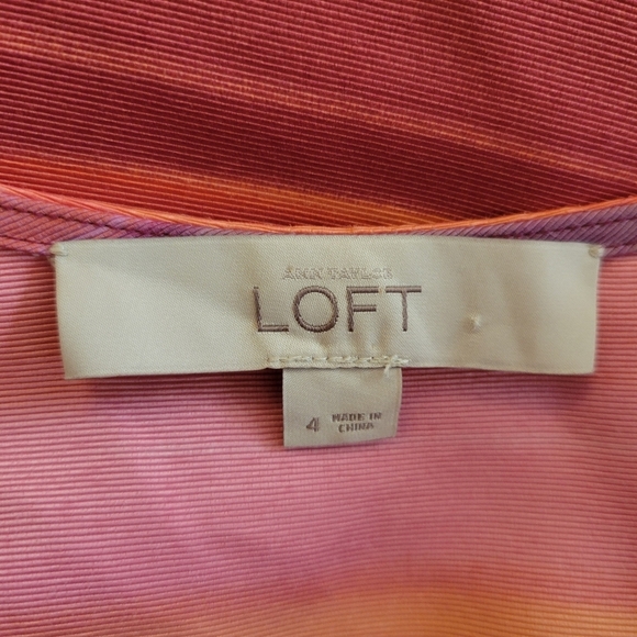 LOFT Pink Striped Sleeveless Dress Size 4 - Picture 6 of 6